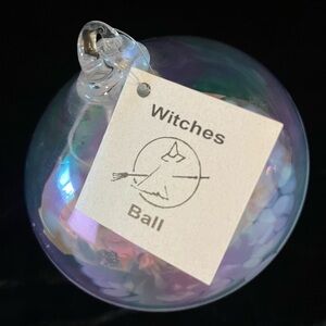 Virgil’s Art Glass Witches Ball, pastel pinks hand‎ made, NEW!